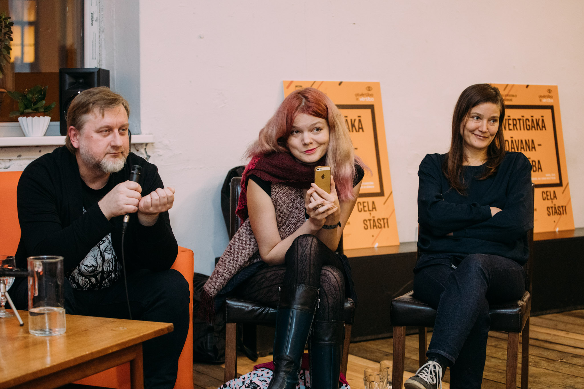 Ilmārs Šlāpins, Alise Zariņa un Ieva Kauliņa. Foto: Ģirts Raģelis
