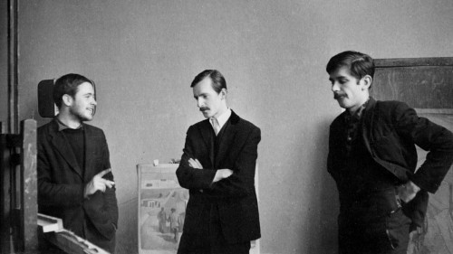 Imants Lancmanis, Jānis Krievs, Bruno Vasiļevskis; foto no I. Lancmaņa personīgā arhīva