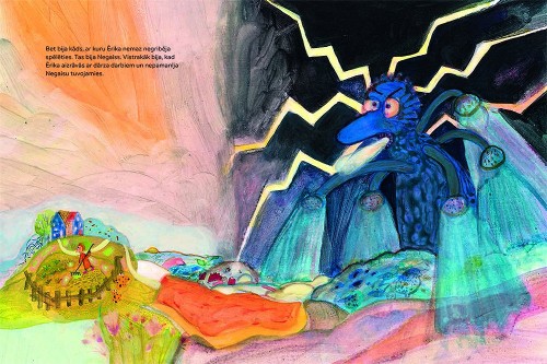 Jura Petraškeviča ilustrācija savai grāmatai 'Ērika un bailes'